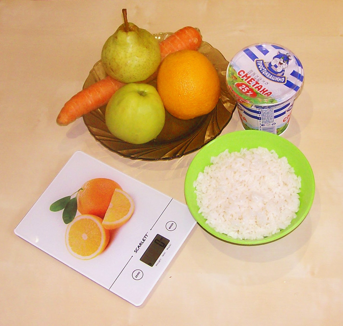 продукты для фруктово - овощного с рисом салата на детский день рождения