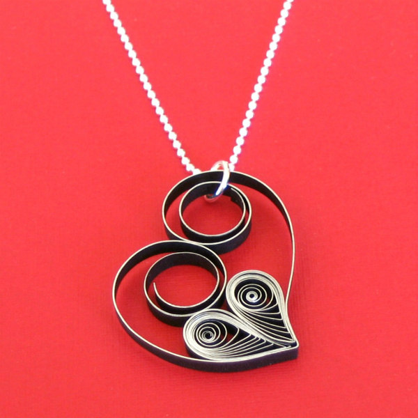 How to Make a Modern Quilled Heart Necklace