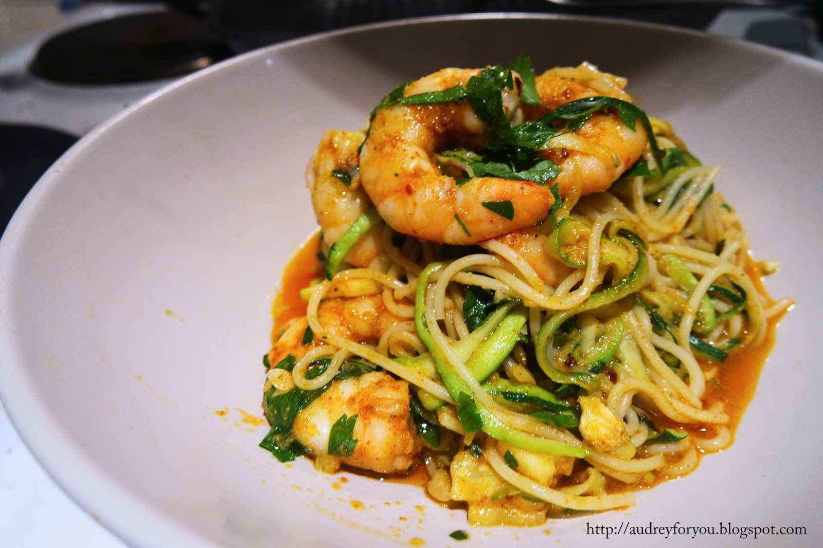RECIPE Cajun Shrimp with Zucchini Noodles Life With Audrey