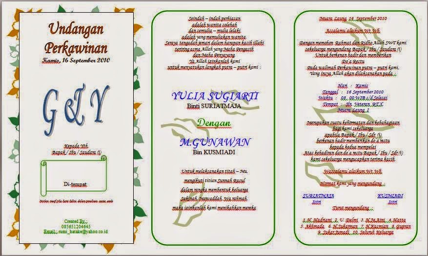 Download Undangan Perkawinan 3 Kolom
