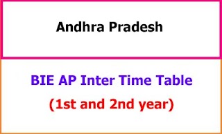 AP Inter (1st, 2nd year) Exam Time Table 2022