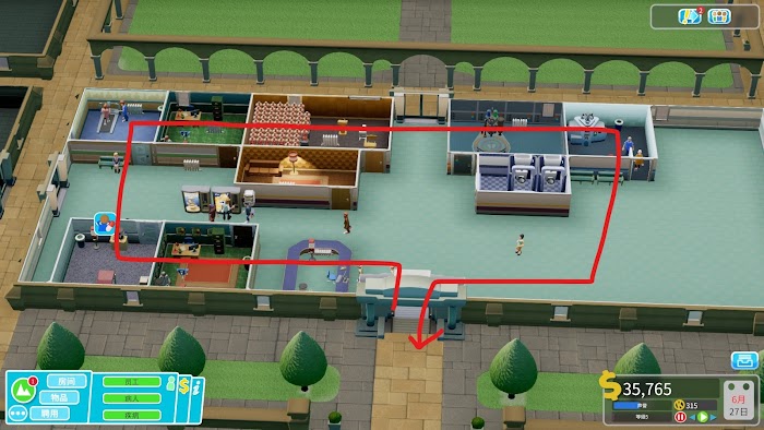 雙點醫院 (Two Point Hospital) 各關卡三星佈局與運營心得