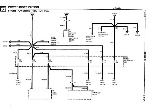 repair-manuals: BMW 740i/L/750iL 1993 Electrical ... e39 wiring diagrams lights 