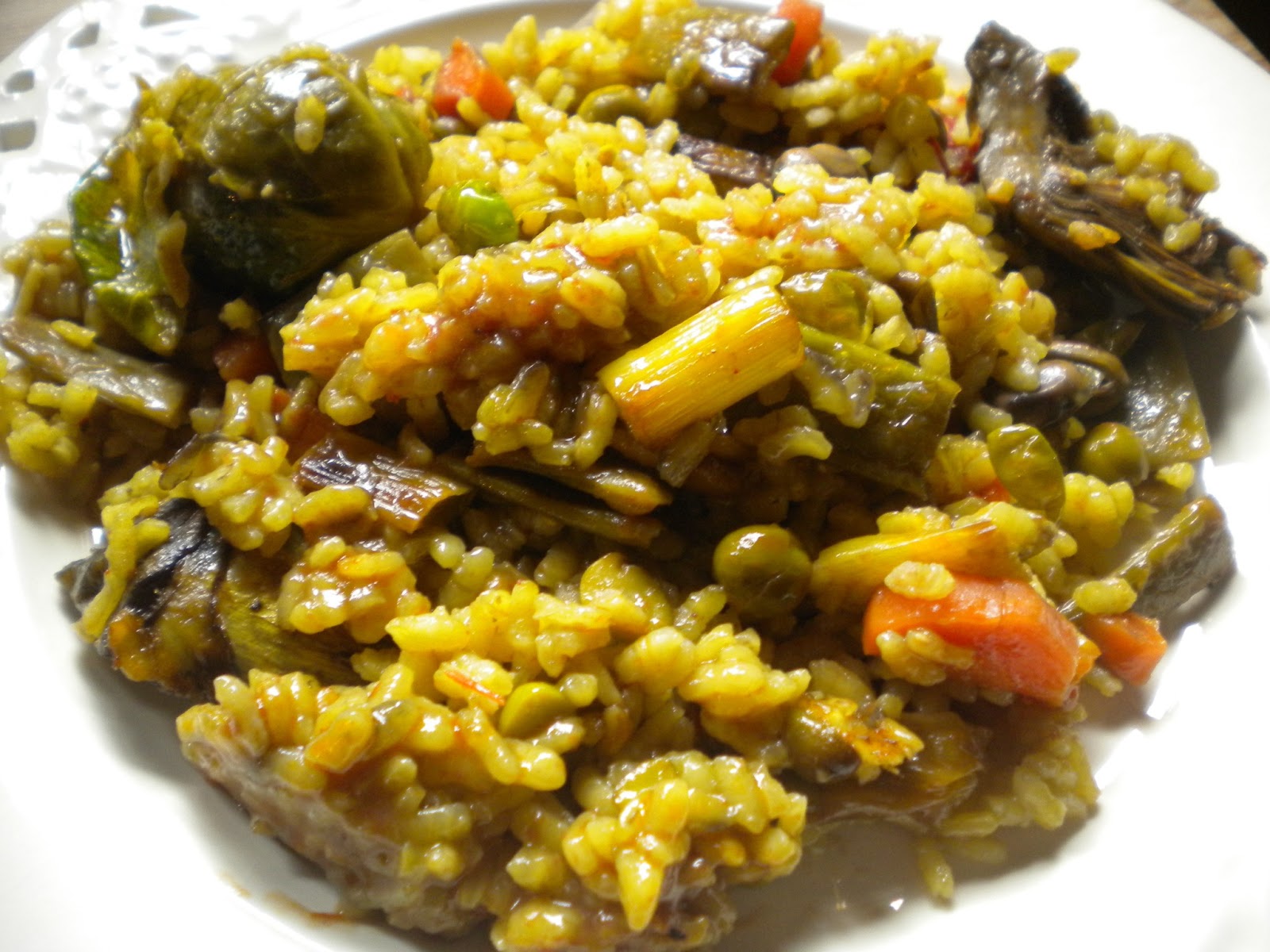 hoy hemos comido... paella de verduras de temporada (invernal)