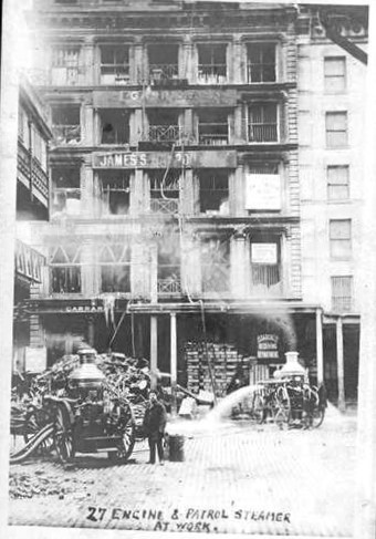 Engine Company 27 at Broadway and Franklin Street in 1905. Museum of the City of New York