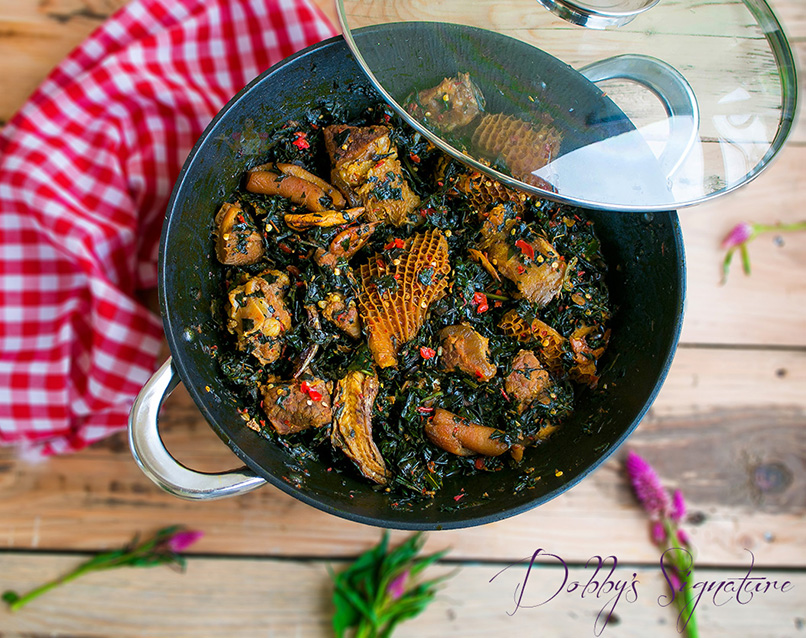 Efo Shoko a.k.a Efo riro (yoruba style vegetable soup using shokoyokoto