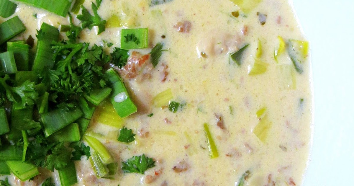 Rezepte mit Herz: Käse - Lauch - Suppe mit Hackfleisch