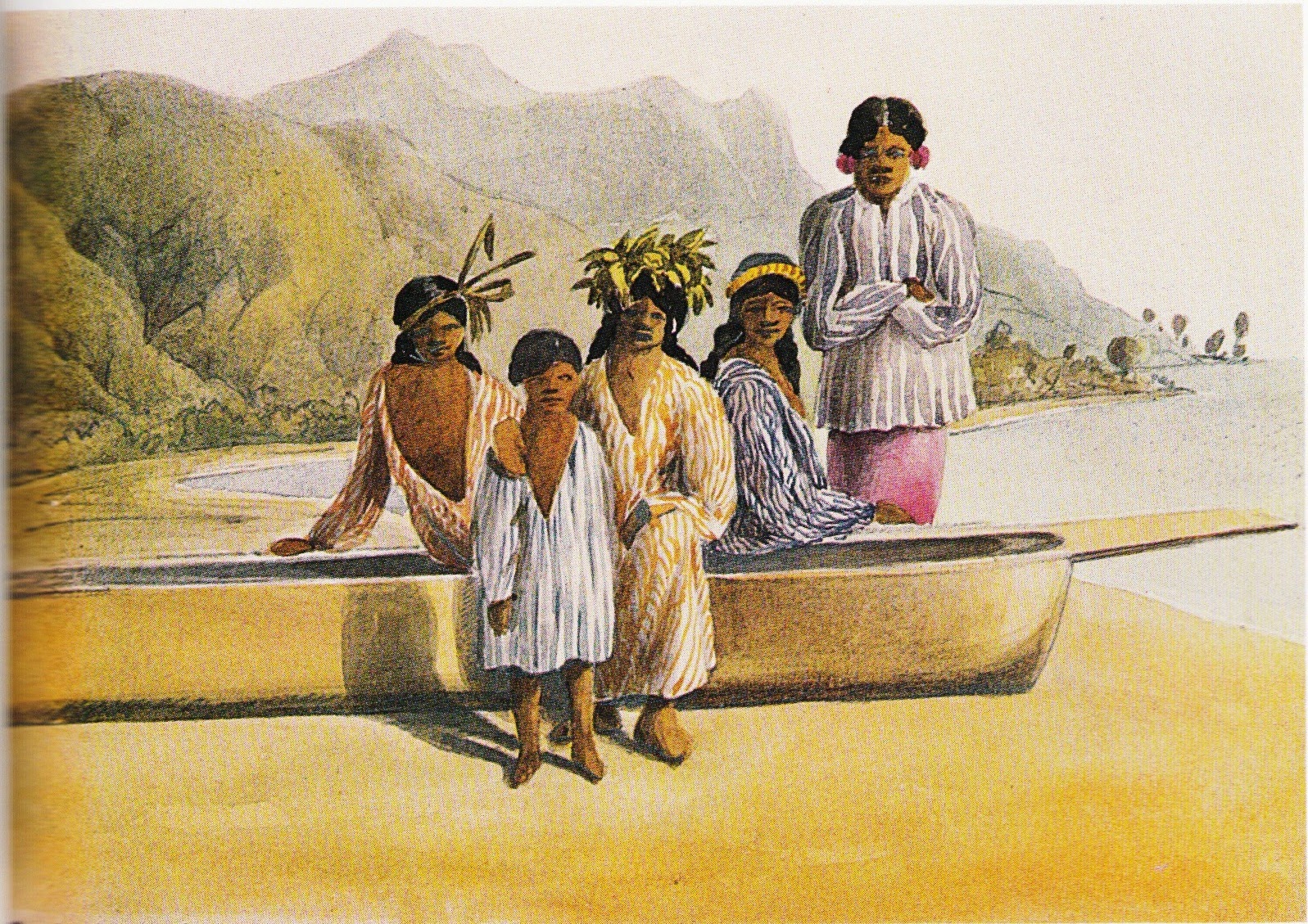 Tahitian dugout canoe by Capt. Henry Byam Martin, RN