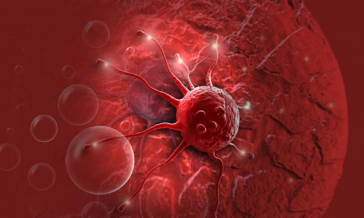 Ilustração da célula cancerígena 