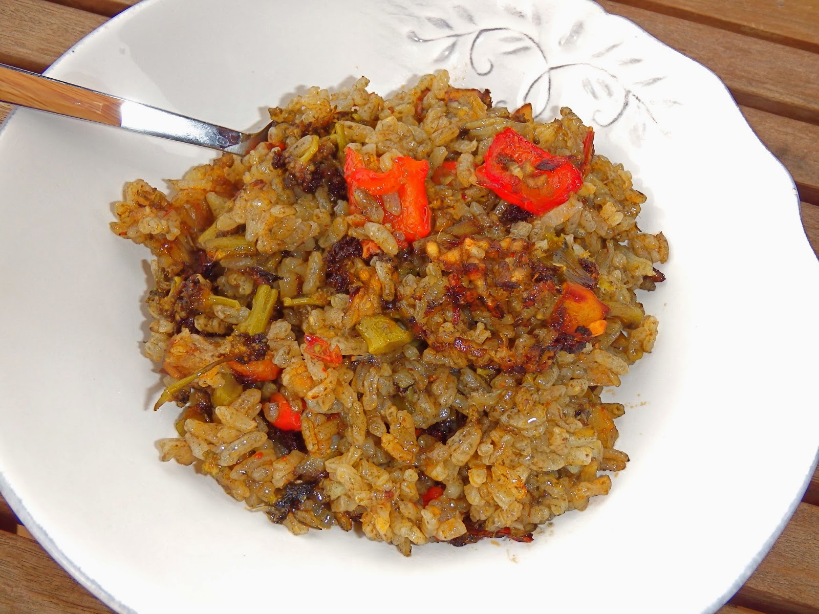 Les receptes que m'agraden Paella de verduras y bacalao