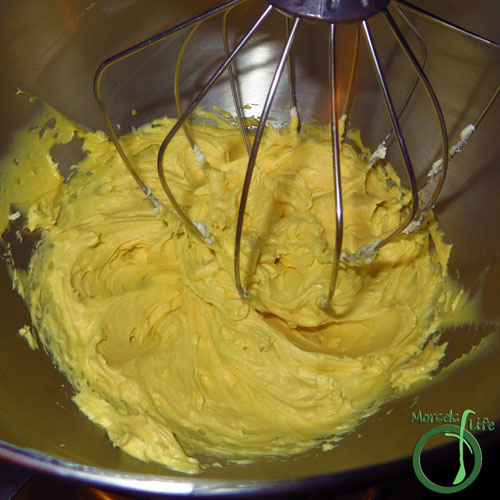 Morsels of Life - Mango Buttercream Frosting Step 5 - Optional - whip buttercream for additional fluffiness.