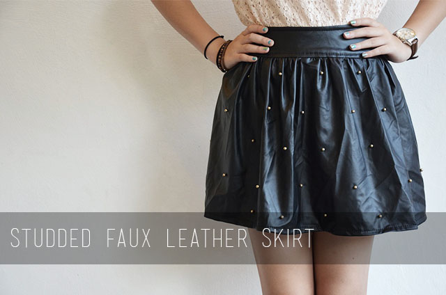 Vices Clothing: VCC01 Studded Faux Leather Skirt | RM 42