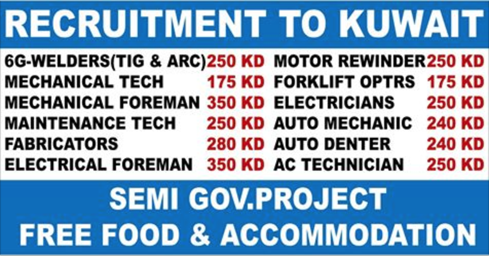 Recruitment For Semi Gov Projects In Kuwait Apply Now Allgulfvacancy Com