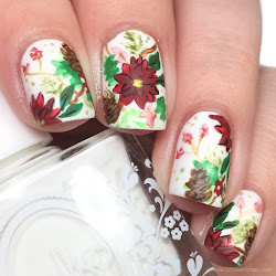 poinsettia nail christmas floral nails