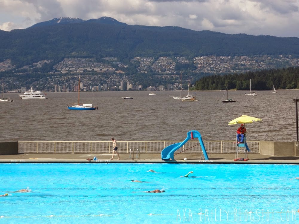 Kitsilano Public Pool and view of English Bay, West Vancouver