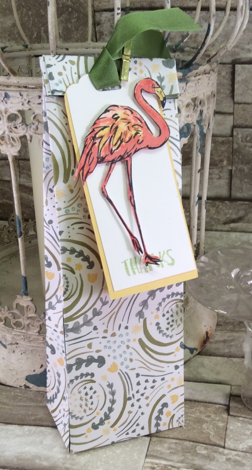 KraftingK, at Our Creative Den: Flamingo gift bag