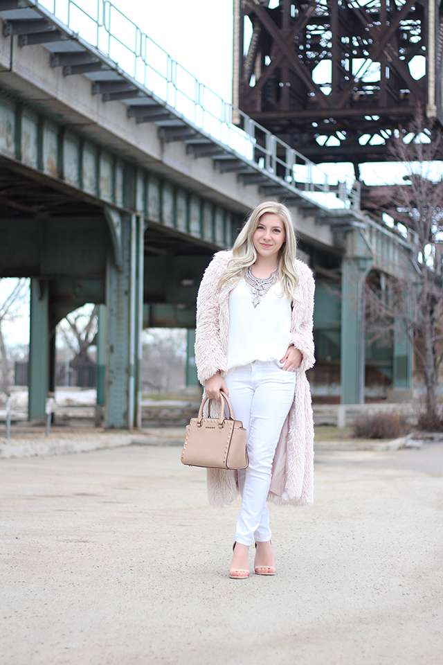 White and Blush spring outfit inspiration // via Canadian style blog Pretty Little Details