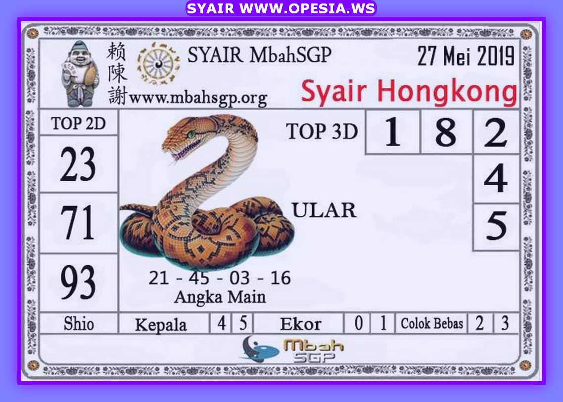 Kode syair hk senin 27 Mei 2019 GOsyair SEDIA KODE SYAIR