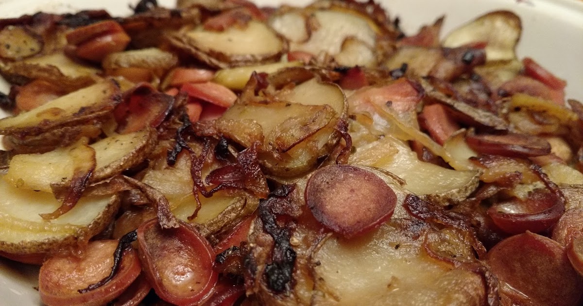 "So what are you making for dinner?" Potatoes, Onions, and Hot Dogs