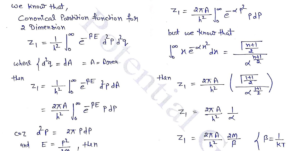 Partition Function for N Distinguishable Particle in Two Dimension ...