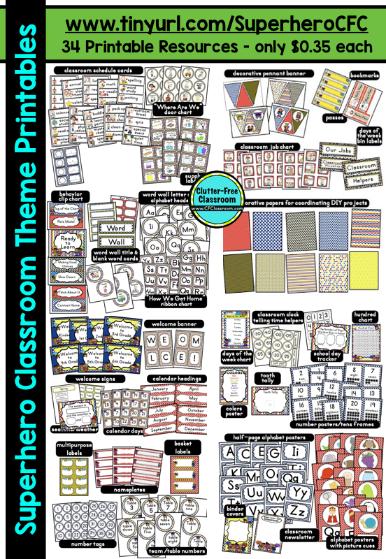 Superheroes Themed Classroom Ideas Printable Classroom
