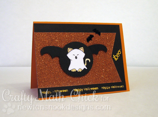 Glittery Kitty Halloween Card by Crafty Math-Chick for Newton's Nook Designs - Boo Crew Stamp Set