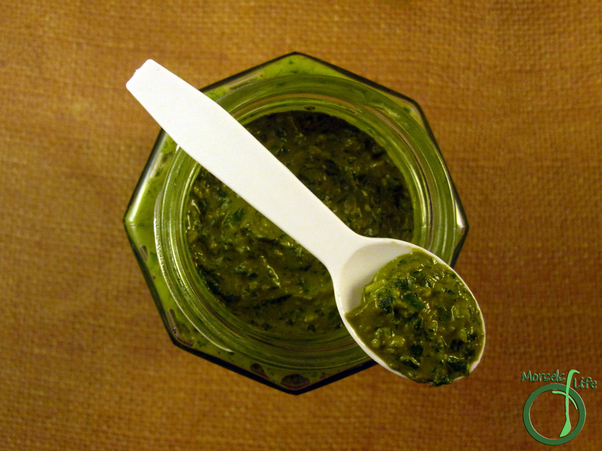 Morsels of Life - Basil Pesto - A simple basil pesto made from fresh basil, garlic, and Parmesan cheese.