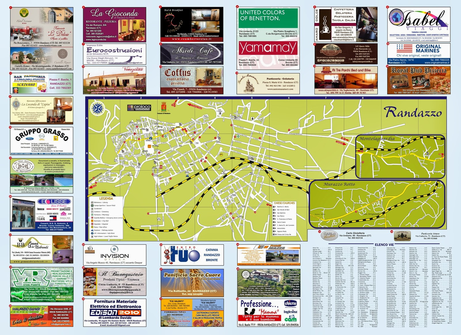 Incredibilmente Sicilia Cartina turistica del Comune di Randazzo.