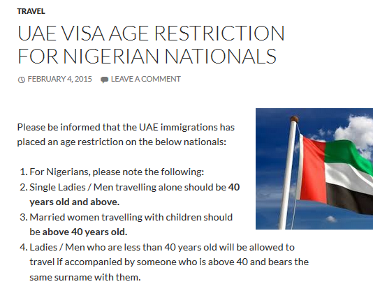 1 Biko Nigerians, have y'all seen this new UAE Visa age restriction?