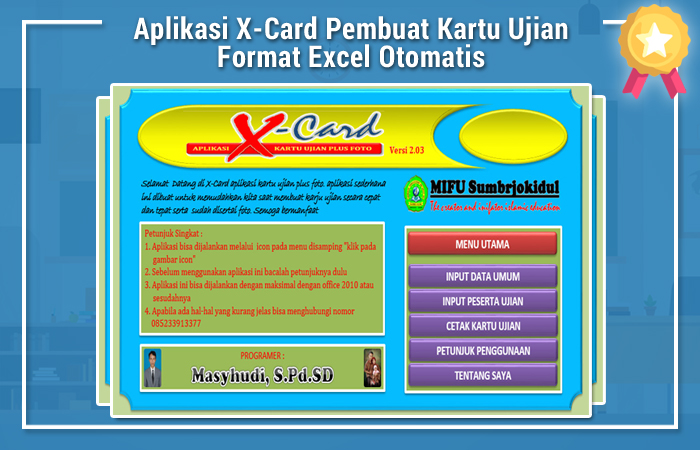 Aplikasi X Card Pembuat Kartu Ujian Format Excel Otomatis