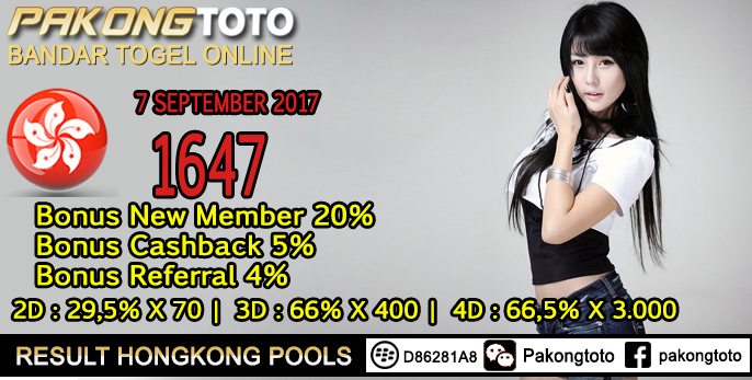 RESULT TOGEL HONGKONG POOLS PERIODE 7 September 2017 Prediksi PakongToto