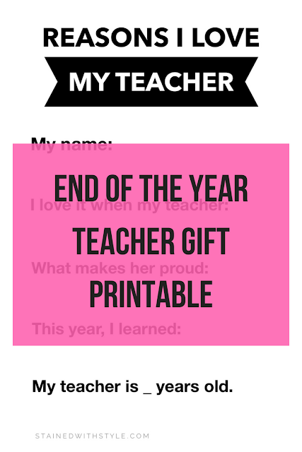 teacher gift printable