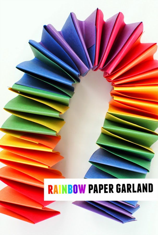 how to make a slinky rainbow paper garland