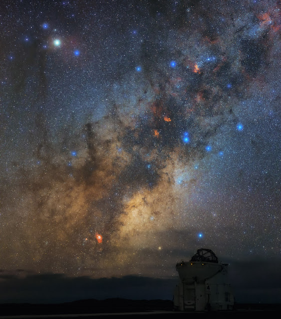 Milky Way Galaxy seen over Auxiliary Telescope