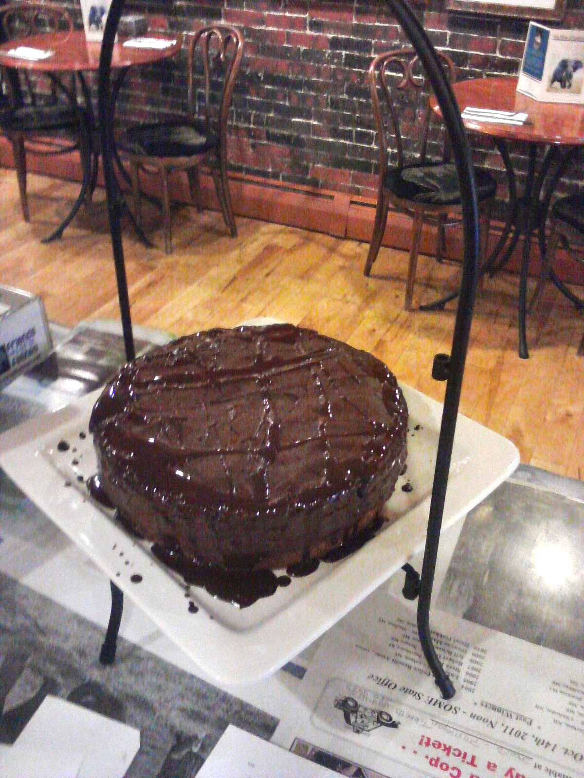 A Trunk Full of Recipes Golden Cake with Fudge Frosting