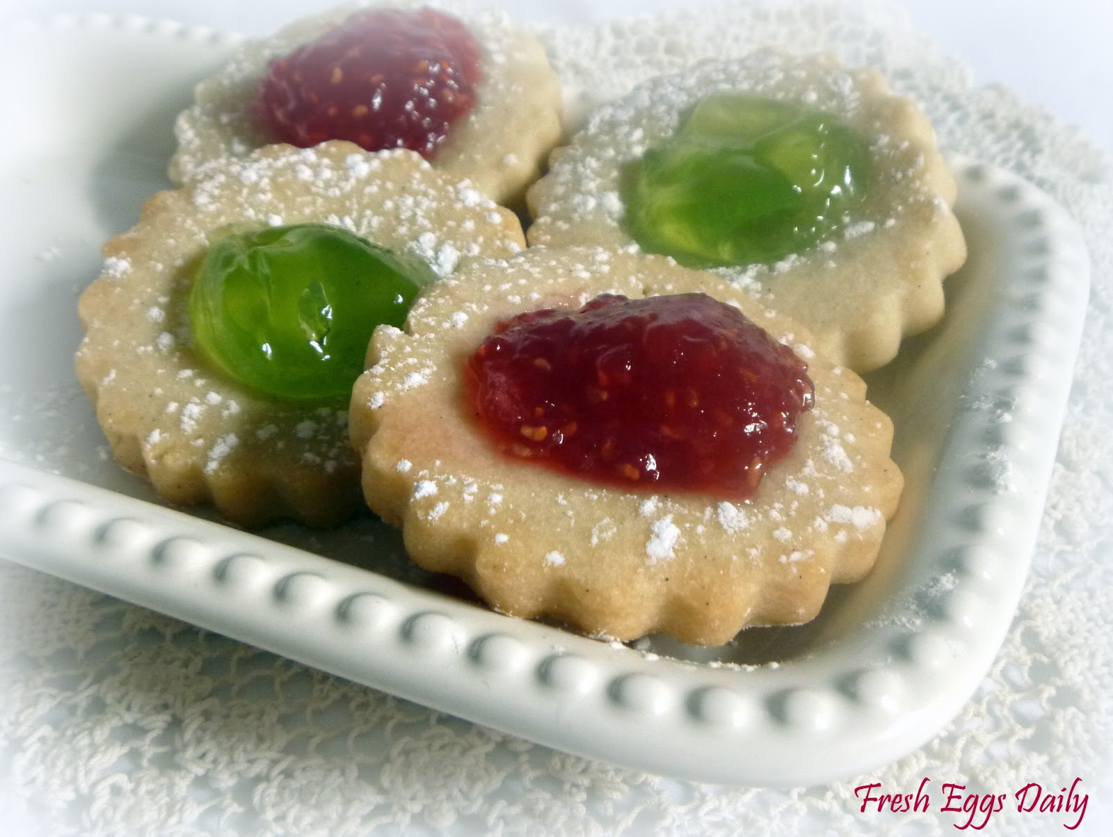 Raspberry and Mint Jelly Thumbprint Cookies Fresh Eggs Daily® with