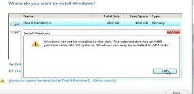 windows cannot be installed