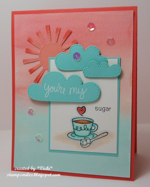 Coffee Card by Vicki for Inky Paws Challenge | Love a la carte stamp set by Newton's Nook Designs