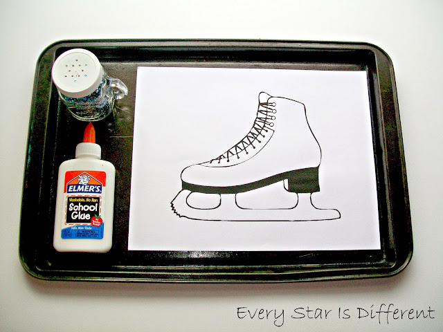 Figure Skate Glitter and Glue Activity