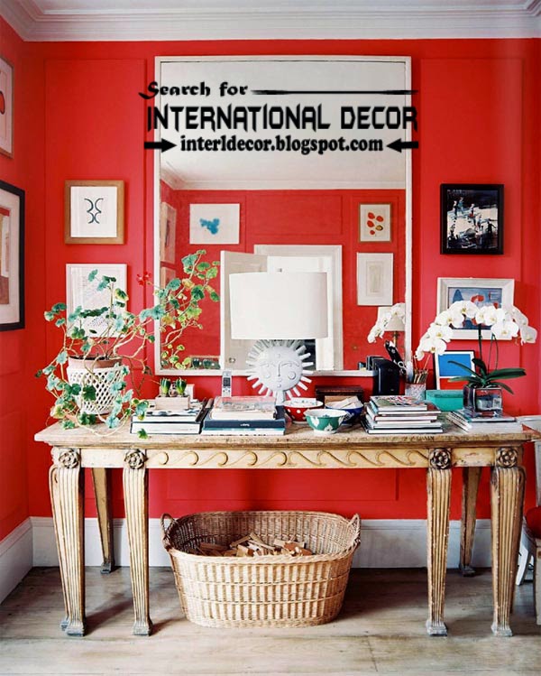 color combinations with red color in the interior, red wall paint ideas