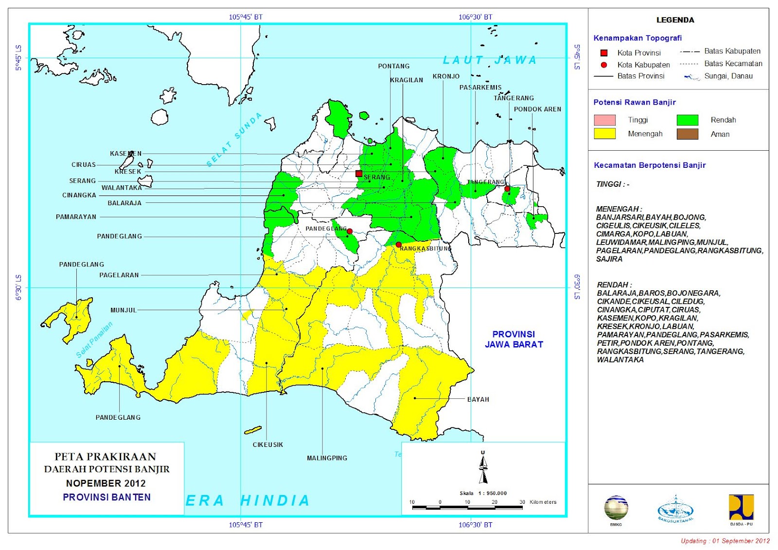 Badan Penanggulangan Bencana Daerah Prov. Banten PETA POTENSI BANJIR