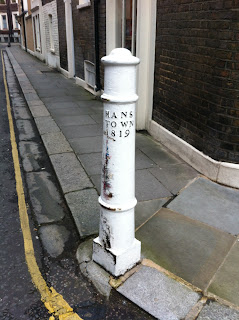 Bollard at corner of D'Oyley Street and Cadogan Place, London SW1  