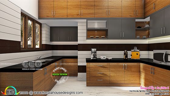 Kitchen interior wooden style