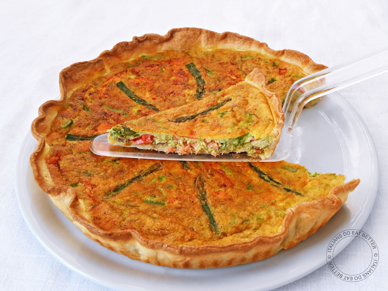 QUICHE DI ASPARAGI E SALMONE AFFUMICATO ITALIANS DO EAT BETTER