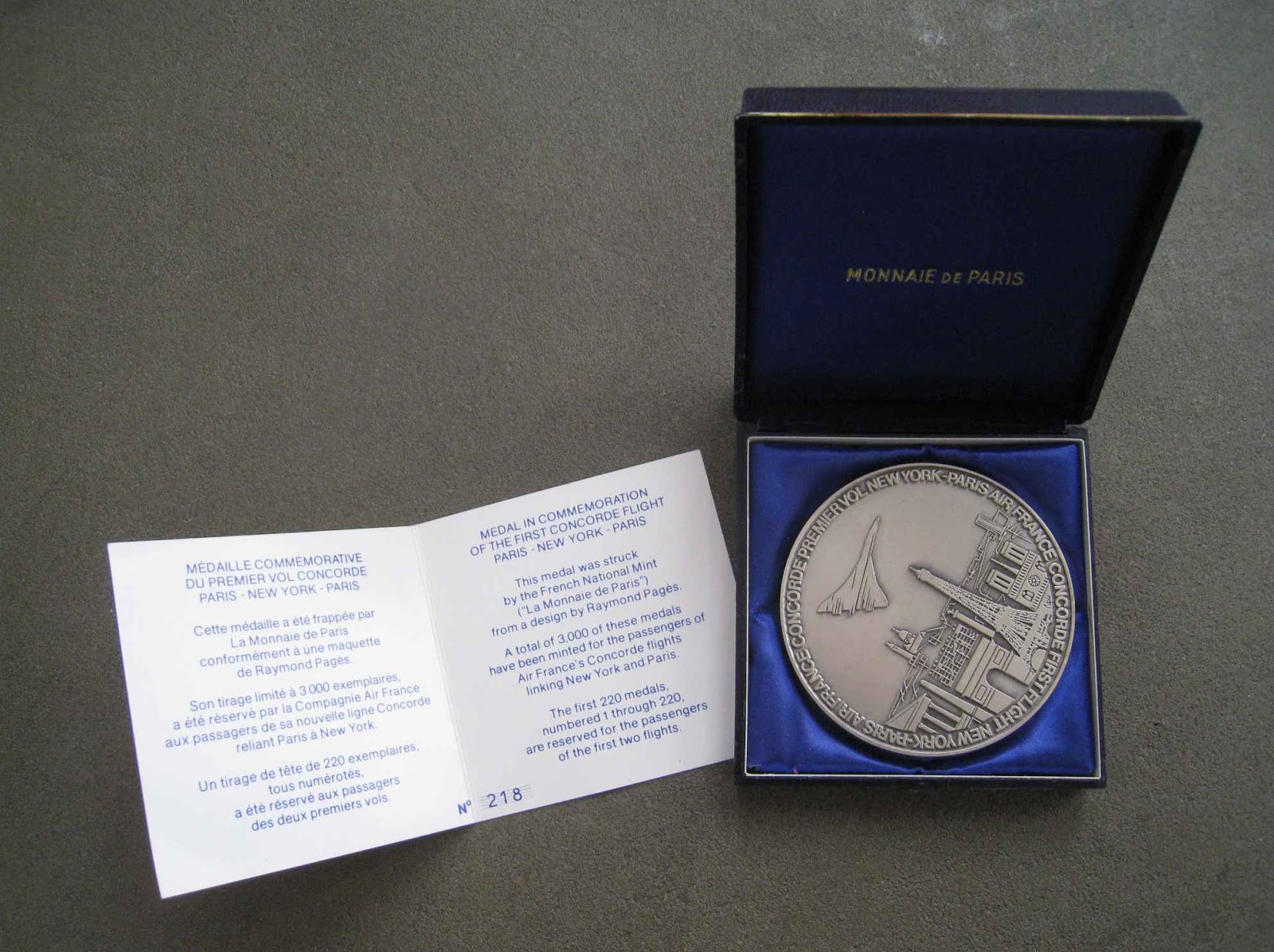 Médaille du Concorde collector - Airshops shop
