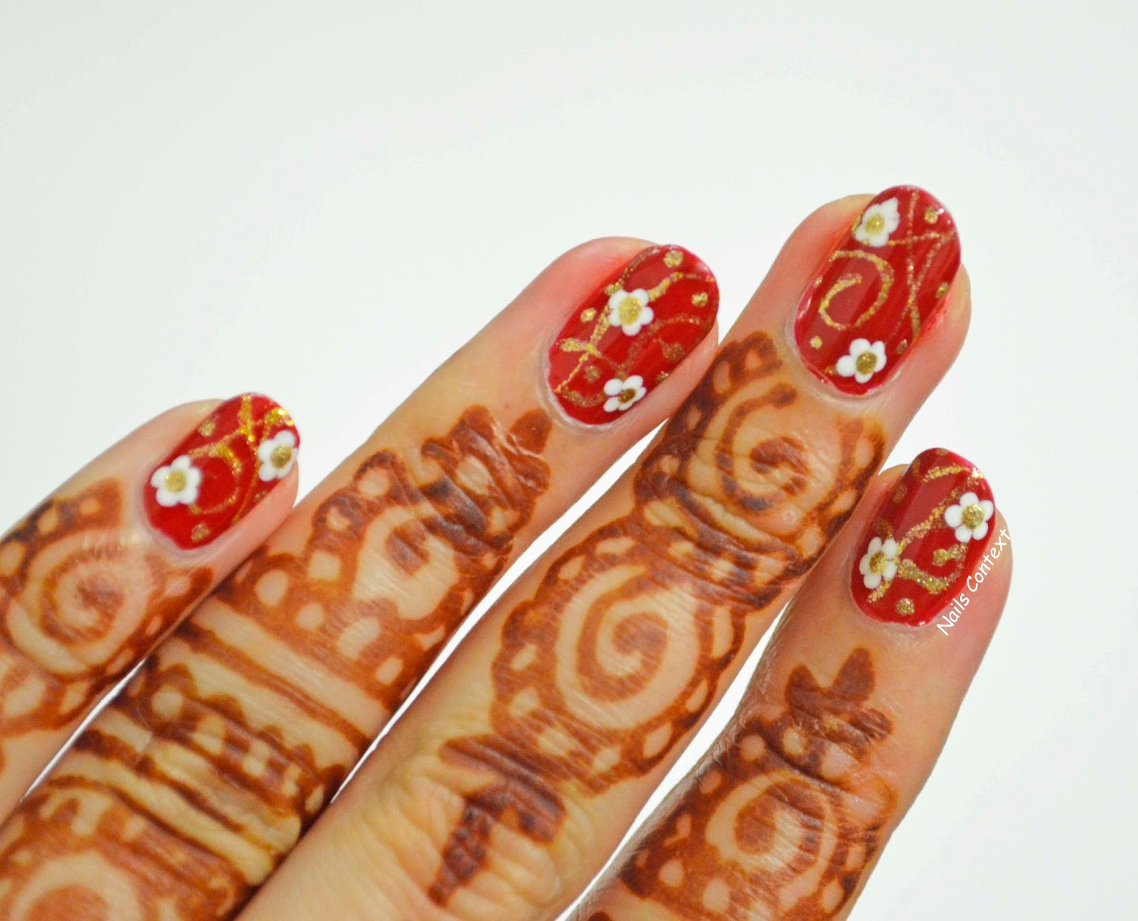 Rajasthan Dreams Red and Gold Indian Wedding Press on Nails Indian Bridal  Makeup Nails Mehndi Henna Nails Red Bejeweled Nails - Etsy
