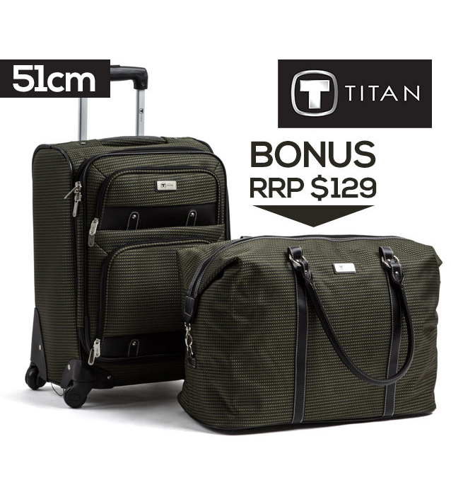 Titan Prague 51cm 4W Roller Suitcase Green Hook of the Day
