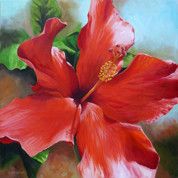 Studio Art and Soul News: Hibiscus Painting by Grant Schirpik