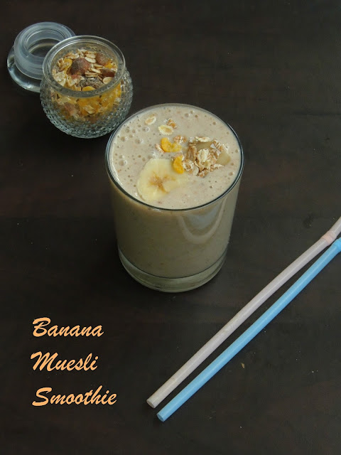 Breakfast smoothie, Banana muesli Smoothie, Muesli Smoothie