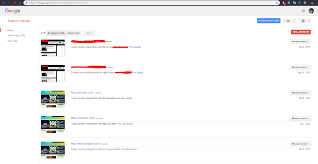 Akses Google Webmaster Tool lama